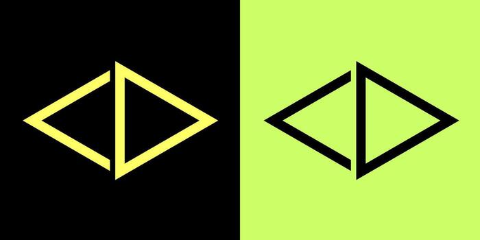 Two different logos with the same color and shape vector