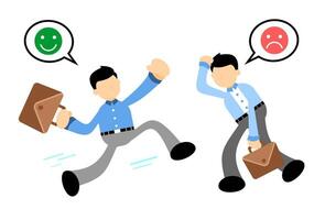 Two businessmen running with speech bubbles above them vector