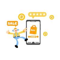 How to use mobile app to sell your products vector