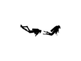 Silhouette of the Diving, Flat style, can use for Logo Gram, Sticker, Pictogram, Website, Apps, Diving Illustration or Graphic Design Element vector