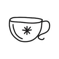 Doodle style snowflake mug, simple. vector