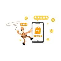 How to use mobile app to sell your products vector