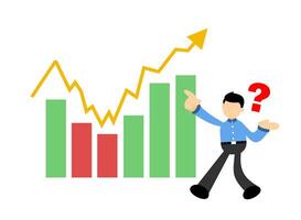 Businessman with question mark on chart vector