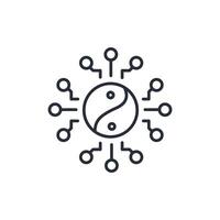 Yin Yang icon. .Editable stroke.linear style sign for use web design,logo.Symbol illustration. vector