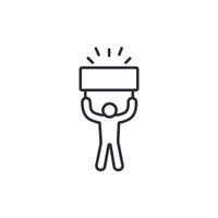 holding sign icon. .Editable stroke.linear style sign for use web design,logo.Symbol illustration. vector