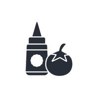 Ketchup icon. .Editable stroke.linear style sign for use web design,logo.Symbol illustration. vector