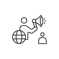 advocacy icon. .Editable stroke.linear style sign for use web design,logo.Symbol illustration. vector