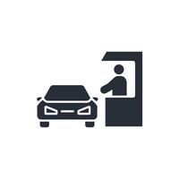 Drive Thru icon. .Editable stroke.linear style sign for use web design,logo.Symbol illustration. vector