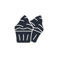 Cupcake icon. .Editable stroke.linear style sign for use web design,logo.Symbol illustration. vector