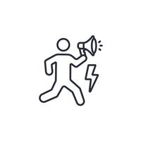 protester icon. .Editable stroke.linear style sign for use web design,logo.Symbol illustration. vector