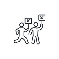 protest icon. .Editable stroke.linear style sign for use web design,logo.Symbol illustration. vector