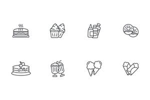 Fast food icon set..Editable stroke.linear style sign for use web design,logo.Symbol illustration. vector