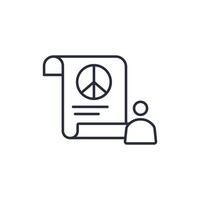 peace icon. .Editable stroke.linear style sign for use web design,logo.Symbol illustration. vector