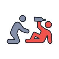 drunk icon. .Editable stroke.linear style sign for use web design,logo.Symbol illustration. vector