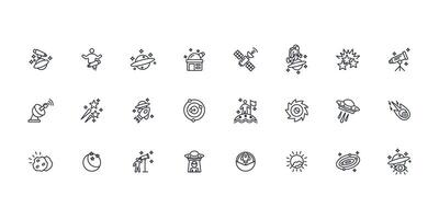 Astronomy icon set..Editable stroke.linear style sign for use web design,logo.Symbol illustration. vector