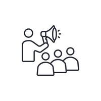 public awareness icon. .Editable stroke.linear style sign for use web design,logo.Symbol illustration. vector