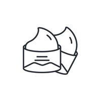 cream spa icon. .Editable stroke.linear style sign for use web design,logo.Symbol illustration. vector