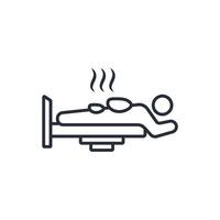 hot stones icon. .Editable stroke.linear style sign for use web design,logo.Symbol illustration. vector
