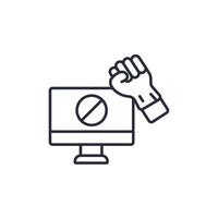 internet activism icon. .Editable stroke.linear style sign for use web design,logo.Symbol illustration. vector