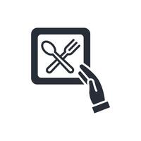 food app icon. .Editable stroke.linear style sign for use web design,logo.Symbol illustration. vector