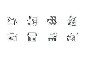 storage icon set..Editable stroke.linear style sign for use web design,logo.Symbol illustration. vector