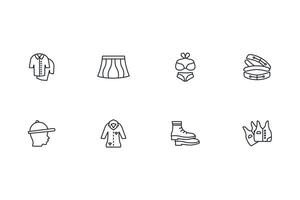 Clothes icon set..Editable stroke.linear style sign for use web design,logo.Symbol illustration. vector