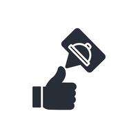 feedback food icon. .Editable stroke.linear style sign for use web design,logo.Symbol illustration. vector