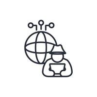 dark web icon. .Editable stroke.linear style sign for use web design,logo.Symbol illustration. vector