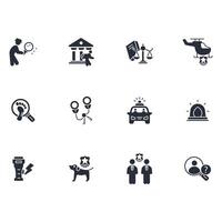 Police icon set..Editable stroke.linear style sign for use web design,logo.Symbol illustration. vector
