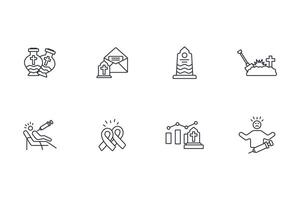 death icon set..Editable stroke.linear style sign for use web design,logo.Symbol illustration. vector