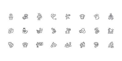 Wellness icon set..Editable stroke.linear style sign for use web design,logo.Symbol illustration. vector