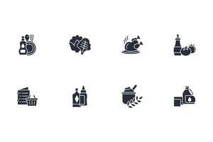 grocery icon set..Editable stroke.linear style sign for use web design,logo.Symbol illustration. vector
