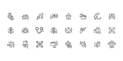 Dark web icon set..Editable stroke.linear style sign for use web design,logo.Symbol illustration. vector