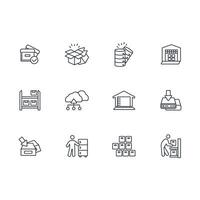 storage icon set..Editable stroke.linear style sign for use web design,logo.Symbol illustration. vector