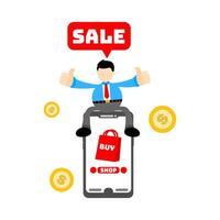 Buy online shopping concept vector