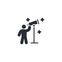 star gazing icon. .Editable stroke.linear style sign for use web design,logo.Symbol illustration. vector