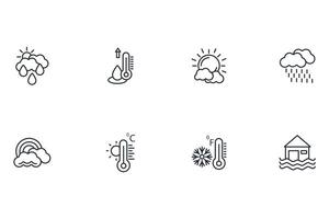 Weather icon set..Editable stroke.linear style sign for use web design,logo.Symbol illustration. vector