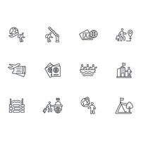 migration icon set..Editable stroke.linear style sign for use web design,logo.Symbol illustration. vector