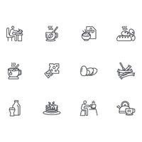 Breakfast icon set..Editable stroke.linear style sign for use web design,logo.Symbol illustration. vector