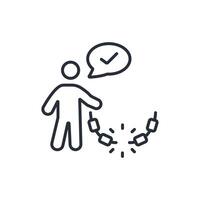 freedom icon. .Editable stroke.linear style sign for use web design,logo.Symbol illustration. vector