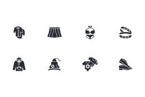 Clothes icon set..Editable stroke.linear style sign for use web design,logo.Symbol illustration. vector