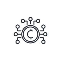 Crypto icon. .Editable stroke.linear style sign for use web design,logo.Symbol illustration. vector
