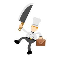 Chef with a knife and briefcase illustration vector