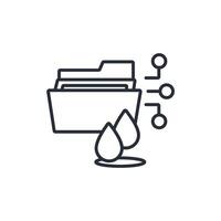 Data Leak icon. .Editable stroke.linear style sign for use web design,logo.Symbol illustration. vector