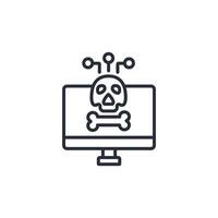 cyber crime icon. .Editable stroke.linear style sign for use web design,logo.Symbol illustration. vector