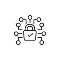 Encryption icon. .Editable stroke.linear style sign for use web design,logo.Symbol illustration. vector