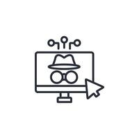 private browsing icon. .Editable stroke.linear style sign for use web design,logo.Symbol illustration. vector