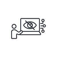 hidden content icon. .Editable stroke.linear style sign for use web design,logo.Symbol illustration. vector