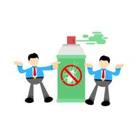 Two men in business suits are spraying a can of spray paint vector