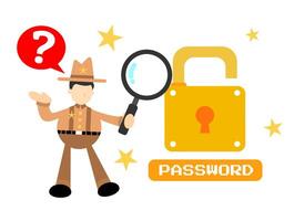 How to create a password for your website vector
